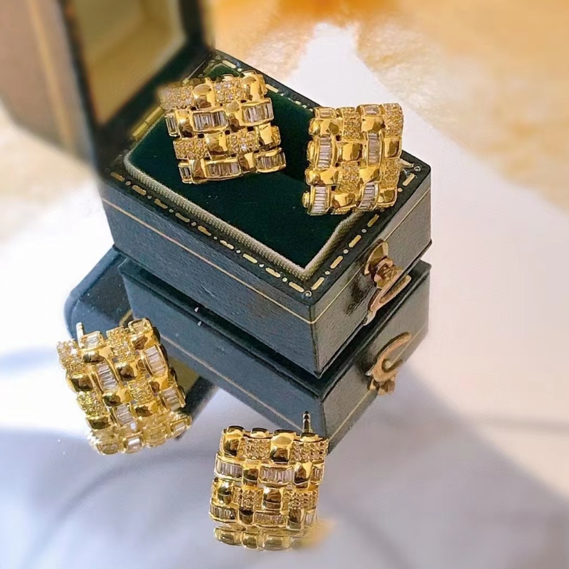 TUOCHEN bijuterii de aur Cercei Design 9k/10k/14k/18k Cercei de aur pentru femei