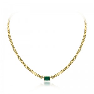 2022 Pandantiv de smarald cultivatnou 1CT 925 Colier simplu reglabil de argint